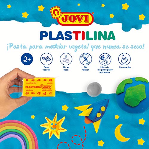Jovi Caja de plastilina, 30 Pastillas 50 g básicos, 6 x 5 Colores (70B)