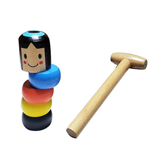 Juego de 2 piezas de juguete creativo irrompible para hombre de madera, se recupera inmediatamente después de ser golpeado, vence al juguete del hombre de madera, trucos de magia inmortal de Daruma
