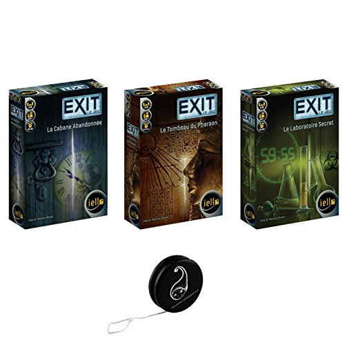 Juego de 3 juegos Exit: el laboratorio secreto + la tumba del faraón + la cabaña abandonada + 1 Yoyo Blumie.