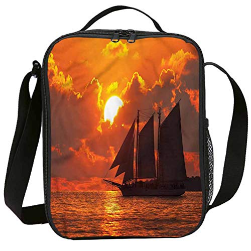 Juego de bolsas escolares para niños de 43 cm, puesta de sol en Key Florida School Bags Set para trabajo, escuela, viajes, picnic