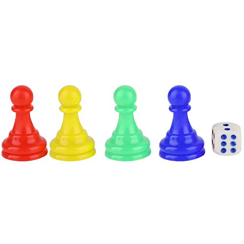 Juego de Dados de ajedrez de Piezas Coloridas de plástico de peón de ajedrez para Accesorios de Juegos de Cartas de Mesa