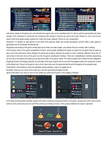 Juegos Consola de Videojuegos - Pandora Box 12 ,3400 in 1 Arcade Game Console, Clasificación de Juegos Inteligentes, 2 Joystick HDMI y VGA y Salida USB,Idioma en Inglés (1)