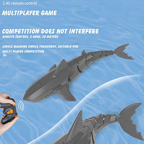 Juguete de barco de tiburón con mando a distancia, 2,4 GHz, juguete submarino de tiburón, juguete de barco de tiburón, para piscina, tiburón de carreras eléctricas