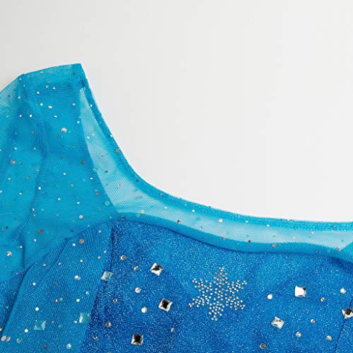 Katara 1768 - Vestido de Princesa Elsa Reina de Hielo - Vestido Elegante, Disfraz de Carnaval, Mujeres, Azul, XXL
