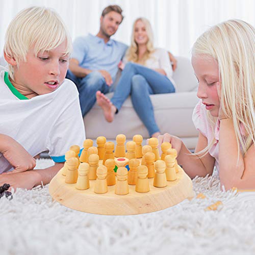 KATELUO ajedrez de Memoria,Juego de Memoria de Madera, Juguetes cognitivos de Color para niños,Adecuado para juegos de padres e hijos. El mejor regalo para niños