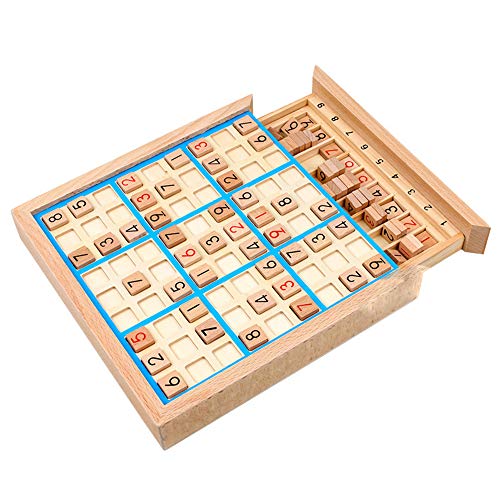 KEISL Sudoku - Juego de mesa de madera con cajón (23 x 23 x 4 cm)