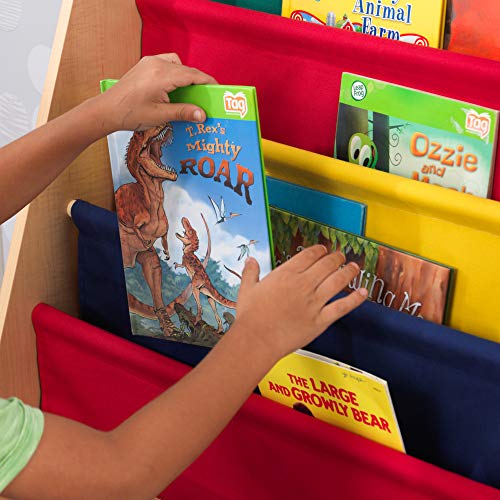 KidKraft Estantería Expositor de Madera, Muebles de Dormitorio para niños, exhibidor de Libros para Almacenamiento, Multicolor (Colores Primarios)
