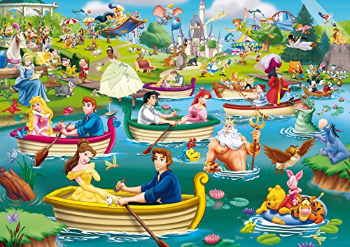 King Disney Fun on the Water 1000 pcs 1000pieza(s) - Rompecabezas (Jigsaw puzzle, Dibujos, Niños, Disney, Multiproperty, Princesses, Mickey Mouse, Winnie the Pooh, Peter Pan, Aristocats, 101 Dalmatiers, Niño/niña)