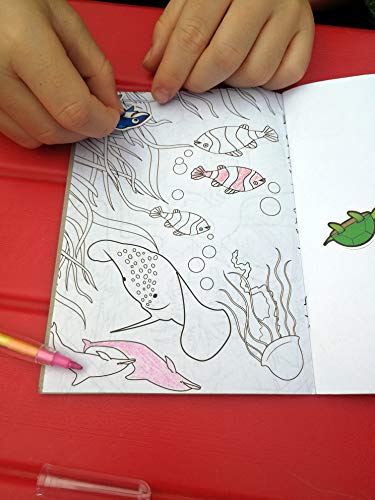 KINPARTY ® - 12 Libros con dibujos para colorear y Pegatinas – Para regalos, cumpleaños, piñatas – Arte infantil – Material educativo