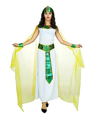 KIRALOVE Traje Egipcio - sacerdotisa - Vestal - Cleopatra - Nefertiti - Disfraces de Mujer - Halloween - Carnaval - Cosplay - Mujer niña - Talla única - Idea de Regalo Original Cosplay