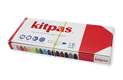 Kitpas Crayon Medium 16 colores – brillantes y atrevidos para casi cualquier superficie, incluyendo papel, vidrio y espejos.