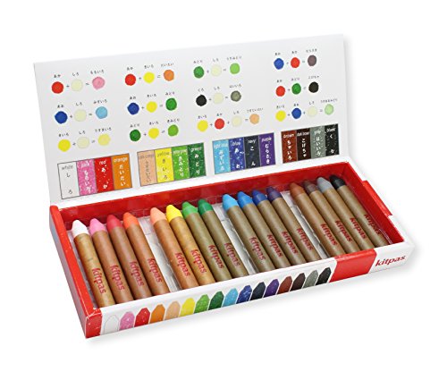 Kitpas Crayon Medium 16 colores – brillantes y atrevidos para casi cualquier superficie, incluyendo papel, vidrio y espejos.