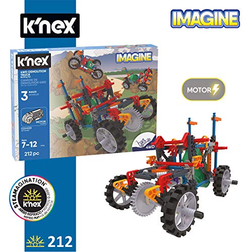 K'nex Imagine - Caja Camión Demolición con Motor, Juego de Construcción, 212 piezas, +7 años (Ref. 41326)