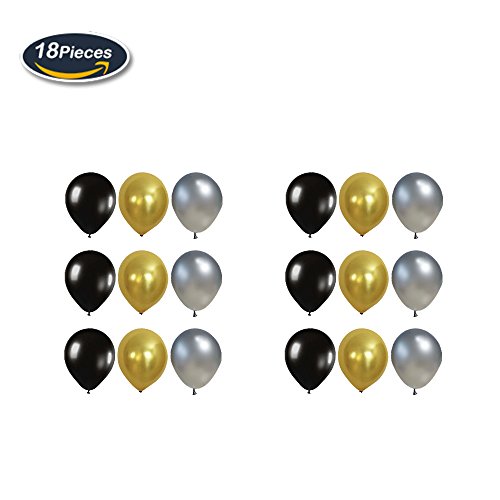 KUNGYO Clásico Decoración de Cumpleaños -“Happy Birthday” Bandera Negro;Número 25 Globo;Balloon de Látex&Estrella, Colgando Remolinos Partido para el Cumpleaños de 25 Años