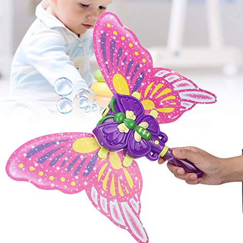 Lantro JS Fabricante de Burbujas, máquina de Burbujas, alas Desmontables seguras de Forma novedosa y Colorida para niñas(Butterfly Purple Card)
