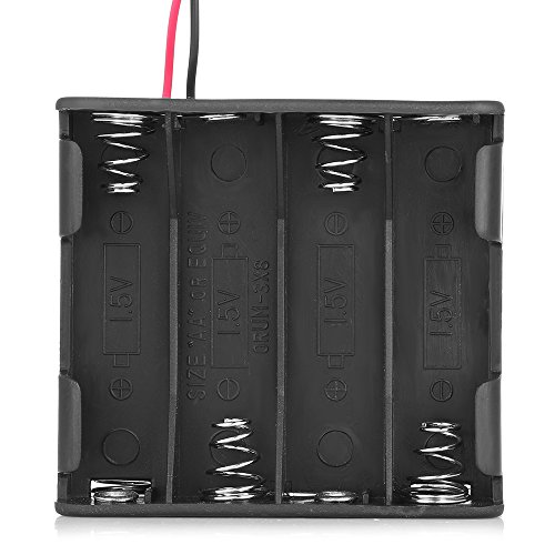 LDTR-DJ004 DIY 12V 8-Slot AA Battery Double Deck / Back To Back Holder Case W / Leads - Negro Módulo