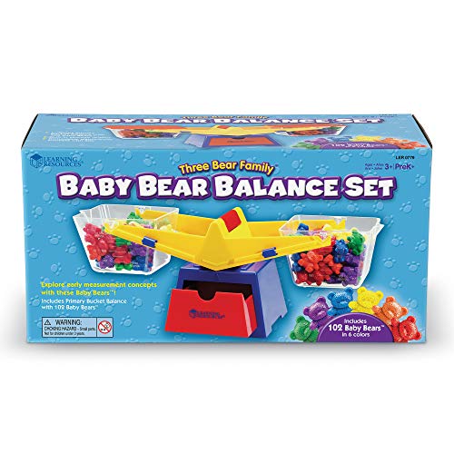 Learning Resources- Balanza de Cubos de Primaria con Figuras de Osos Baby Bear, Color (LER0779)