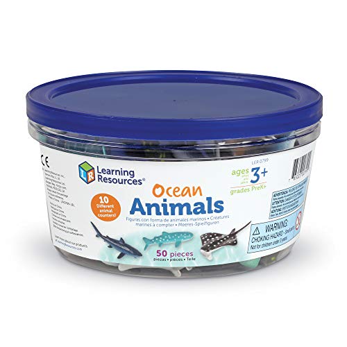 Learning Resources- Figuras de Animales del océano (Set de 50) (LER0799) , color, modelo surtido