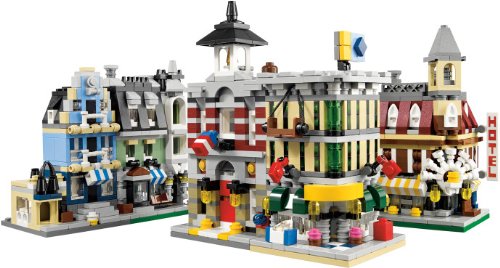 LEGO 10230 VIP - Juego de módulos Mini, Versiones en Miniatura de los 5 Primeros Juegos de módulos (cafetería, Mercado, verdulería, estación de Bomberos y Grandes almacenes)
