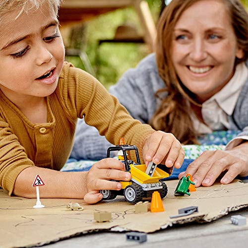 LEGO 60284 City Vehículo de Obras en Carretera Juguete de Cargadora Frontal con Pala, Excavadora para Niños y Niñas a Partir de 4 Años