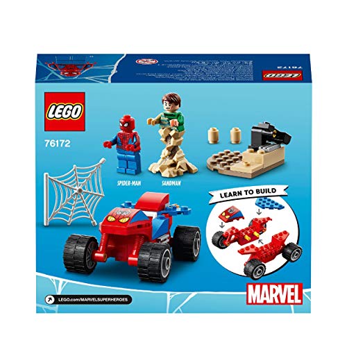 LEGO 76172 Spider-Man Batalla Final entre Spider-Man y Sandman, Set de Construcción con Coches de Carrera para Niños a Partir de 4 Años