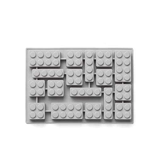 LEGO Cubitera de Hielo, Gris, Silicona, One Size