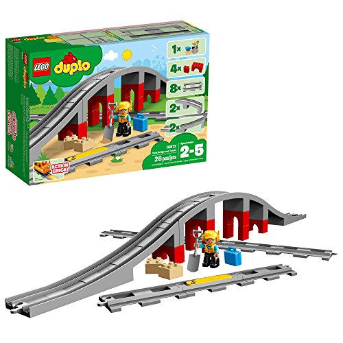 LEGO Dulpo 10872 - Eisenbahnbrücke mit Schienen (26 Teile) - 2018
