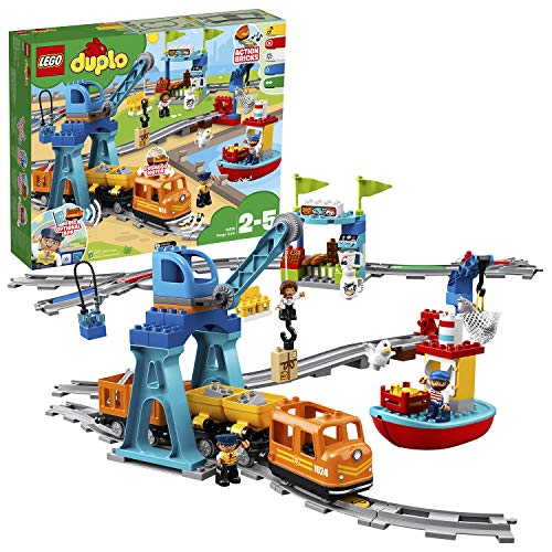 LEGO DUPLO Town - Tren de mercancías con luces y sonidos, juguete para niños de 2-5 años (10875)