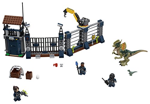LEGO Jurassic World - Ataque del Dilofosaurio al Puesto de Vigilancia, Juguete de Construcción con Dinosaurios Creativo y Divertido (75931)
