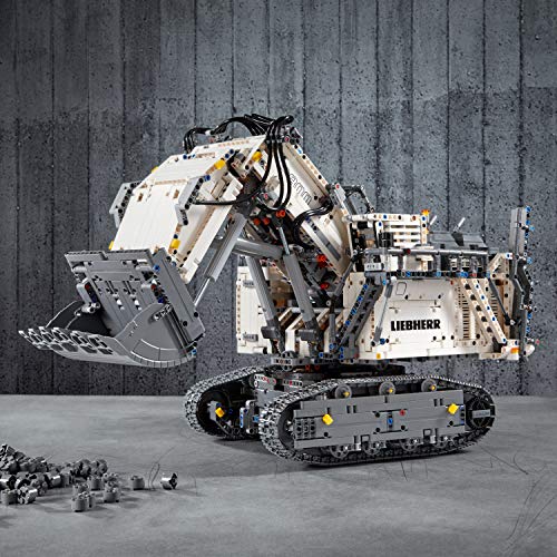 LEGO Technic - Excavadora Liebherr R 9800, Excavadora controlada por App, Funciona con los sistemas Power Function, incluye motores interactivos y se conecta por Bluetooth (42100)