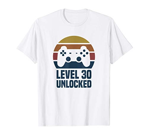 Level 30 Unlocked 30º Cumpleaños 30 Años Videojuego Camiseta