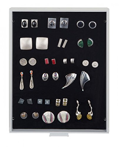 Lindner 2418 Bandeja de colección para Pins / Medallas/ plantillas gris/negro