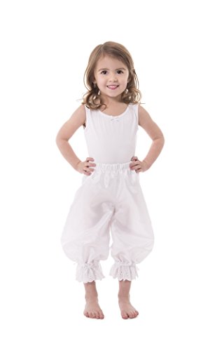 Little Adventures Bloomers para niñas (mediana edad 3-5 años), color blanco