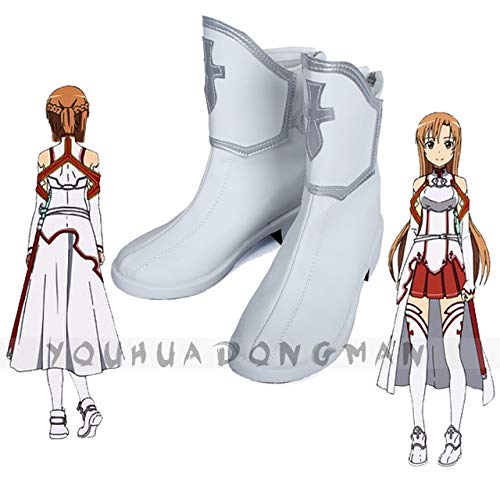 LJYNB Sword Art Online Yuuki Asuna Cosplay zapatos mujer Asuna Yuki   juego de roles botas blancas de gran tamaño 39 Yuuki Asuna