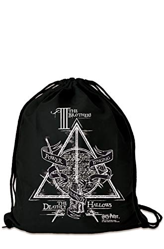 Logoshirt - Harry Potter - Los Tres Hermanos - Mochila Saco - Bolsa - negro - Diseño original con licencia
