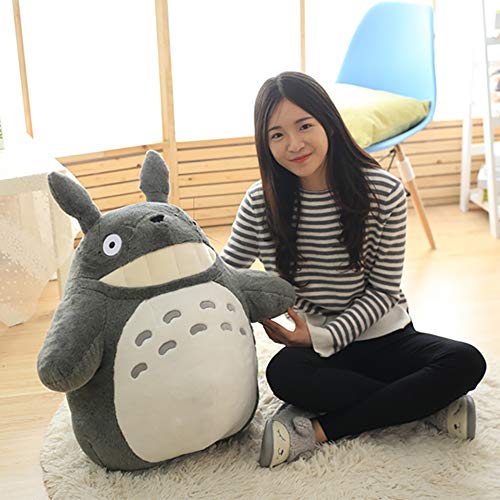 LONG-M 30-70Cm Kawaii Mi Vecino Totoro Juguetes de Peluche Suave Personaje de Anime Totoro Muñeca con Hoja de Dientes Juguetes para Niños,70cm