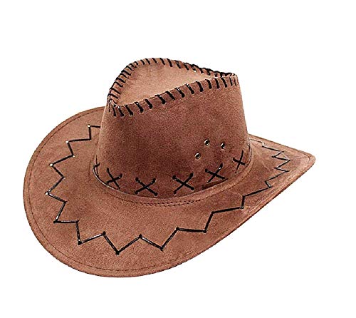 Lovelegis Sombrero de Vaquero - Vaquera - lejano Oeste - Oeste - Rodeo - salón - Sheriff - Disfraz - Carnaval - Halloween - Accesorios - Hombre - Mujer - niños Marrones