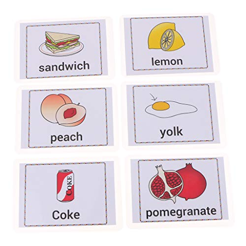 LOVIVER 80Pcs / Set Food English Kids English Flash Cards Pocket Card Juguetes Educativos De Aprendizaje para Niños Pre-Kindergarten