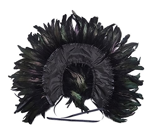 L'VOW Gótico Victoriano Mantón de las plumas Chales Cabo Estolas Con Collar Decoración Para Partido de Halloween (Tipo E)