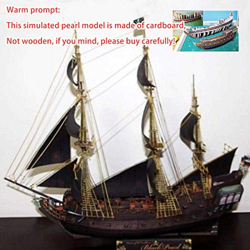 MA Kits De Modelos De Barcos para Construir para Adultos Modelo De Papel DIY Vela Pepercraft Barco De Guerra Velero Barco Pearl Funs Antiguo Negro-Bricolaje