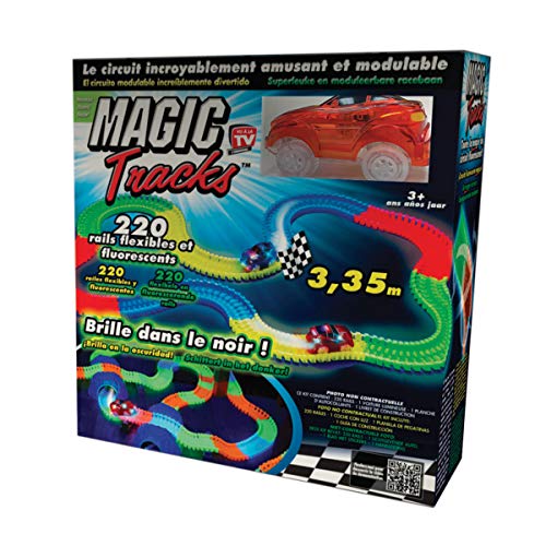 Magic Traks – Circuito Luminoso de 3,35 Metros modulable y Brillante en la Oscuridad, Vista en la televisión