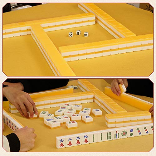 Mah Jong Mahjong estándar 144 Mano Jugando Mahjong Set Inicio multijugador de Escritorio Viajes Ocio Mahjong Regalo (Color : Black, Size : 39#)