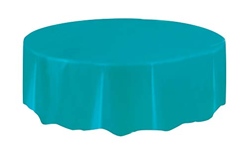 Mantel de Plástico Redondo - 2,13 m - Azul Cerceta