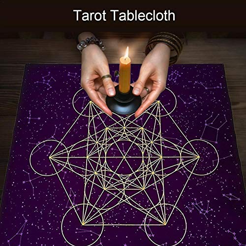 Mantel De Tarot Metatrone's Cub Crystal Grid Altar Tarot Card Mantel para La Adivinación del Tarot Y El Uso Diario del Hogar