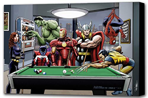 Marvel - I Supereroi si Rilassano - Stampa Artistica su Tela *Muchos tamaños* X-Men, Avengers, Wolverine, Spider-Man, Black Widow, Nightcrawler, Iron Man y Hulk (A2 (16x22 / 40x59cm))