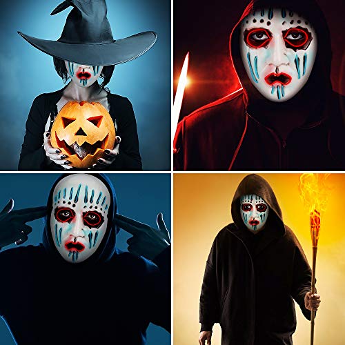 Máscara LED Halloween, Achort Máscara Disfraz Luminosa Craneo Esqueleto, Máscaras Halloween de Terror para Navidad Halloween Cosplay Grimace Festival Fiesta Show, Funciona con Baterías (no Incluidas)