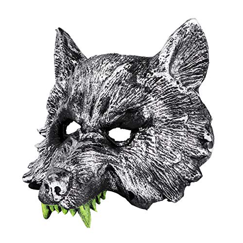 Máscara NUOLUX con diseño de cabeza de lobo, color gris