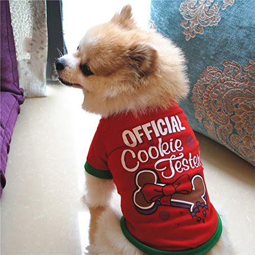 Mascota del Partido del Perro Pijamas Camiseta, Capa De Impresión Carta De Navidad De Dos Piernas Año Nuevo Mono Trajes De Invierno Sudadera para Pequeños Perros Medianos