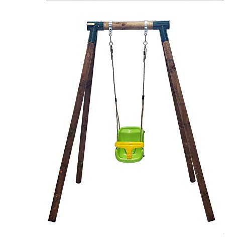 | MASGAMES | Columpio de madera individual KELUT| con silla de bebé | madera tratada | anclajes incluidos | uso doméstico |