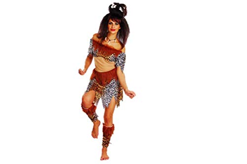 Matissa Caverna mujer cueva niña cueva niño cueva disfraz de Halloween disfraz de fiesta (cueva mujer piel de leopardo)